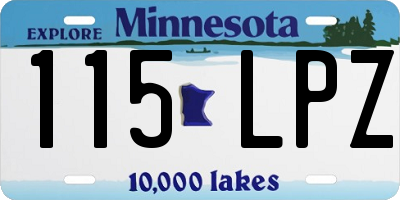 MN license plate 115LPZ