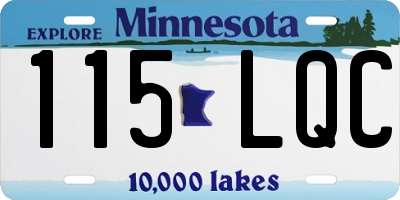 MN license plate 115LQC