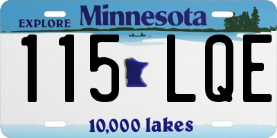 MN license plate 115LQE