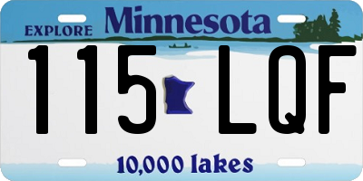 MN license plate 115LQF