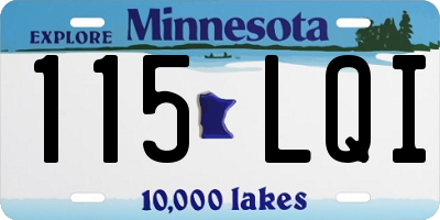 MN license plate 115LQI