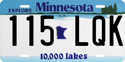 MN license plate 115LQK