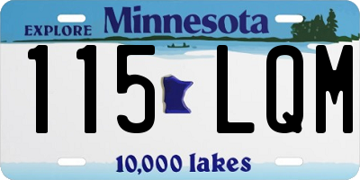 MN license plate 115LQM