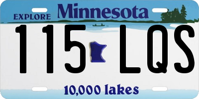 MN license plate 115LQS