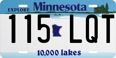 MN license plate 115LQT