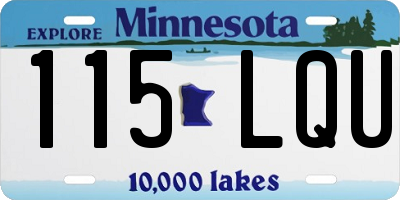 MN license plate 115LQU