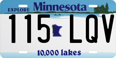 MN license plate 115LQV