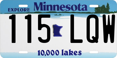 MN license plate 115LQW