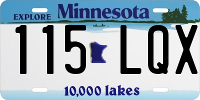 MN license plate 115LQX