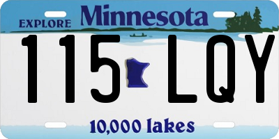 MN license plate 115LQY