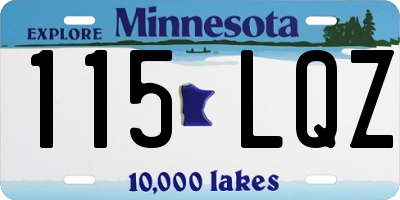 MN license plate 115LQZ