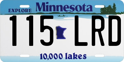 MN license plate 115LRD