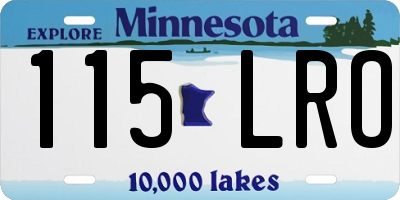 MN license plate 115LRO