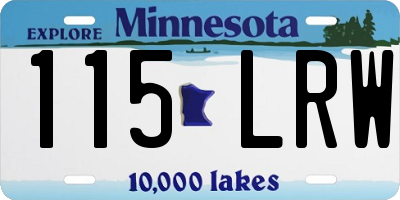 MN license plate 115LRW
