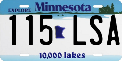 MN license plate 115LSA