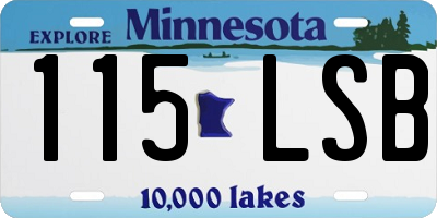 MN license plate 115LSB