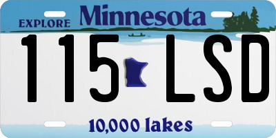 MN license plate 115LSD