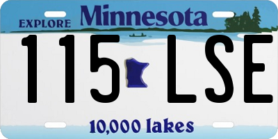 MN license plate 115LSE