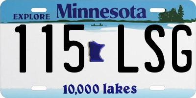 MN license plate 115LSG