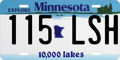 MN license plate 115LSH