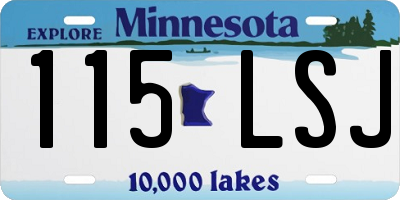 MN license plate 115LSJ