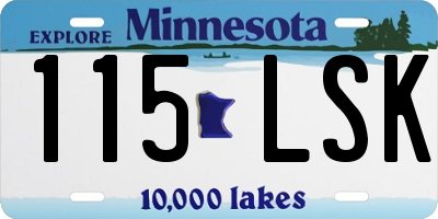 MN license plate 115LSK