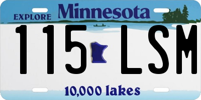 MN license plate 115LSM