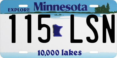 MN license plate 115LSN