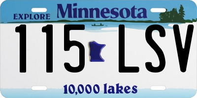 MN license plate 115LSV