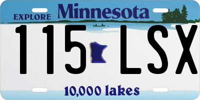 MN license plate 115LSX