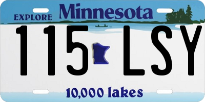 MN license plate 115LSY