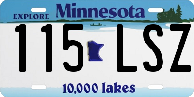 MN license plate 115LSZ