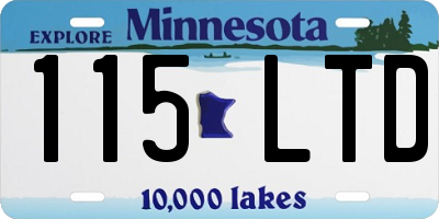 MN license plate 115LTD