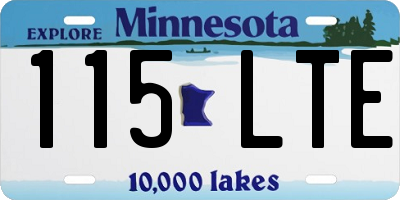 MN license plate 115LTE
