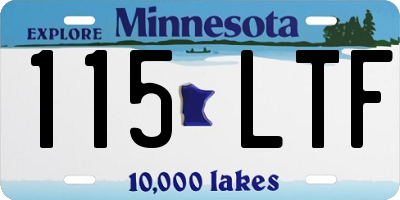 MN license plate 115LTF