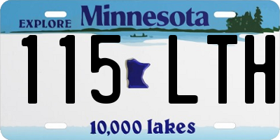 MN license plate 115LTH
