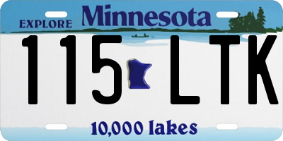 MN license plate 115LTK