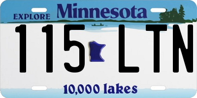 MN license plate 115LTN