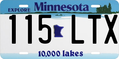 MN license plate 115LTX