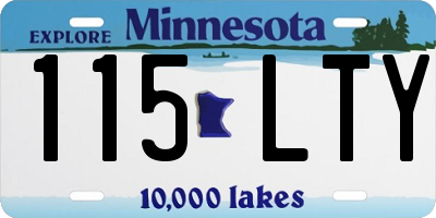 MN license plate 115LTY