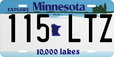 MN license plate 115LTZ