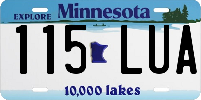 MN license plate 115LUA