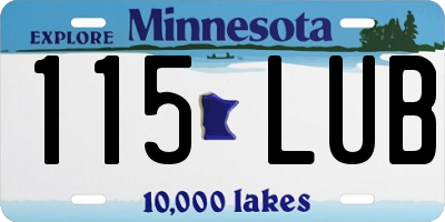 MN license plate 115LUB