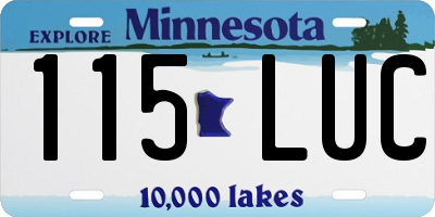 MN license plate 115LUC
