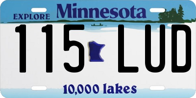 MN license plate 115LUD