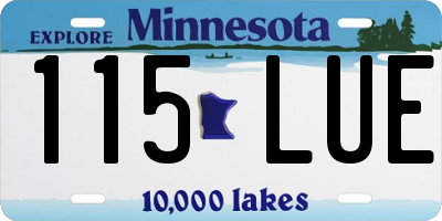 MN license plate 115LUE