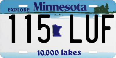 MN license plate 115LUF