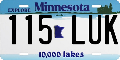 MN license plate 115LUK