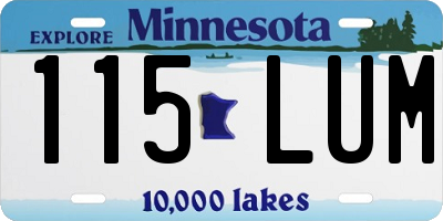 MN license plate 115LUM