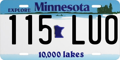 MN license plate 115LUO